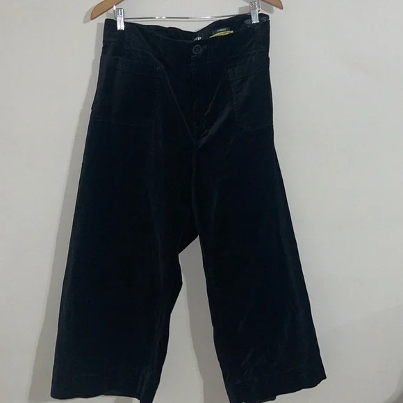 anthropologie Maeve the Colette black velvet Wide-Leg 24w - Picture 2 of 9